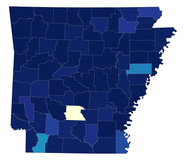 Nashville Warbler county map