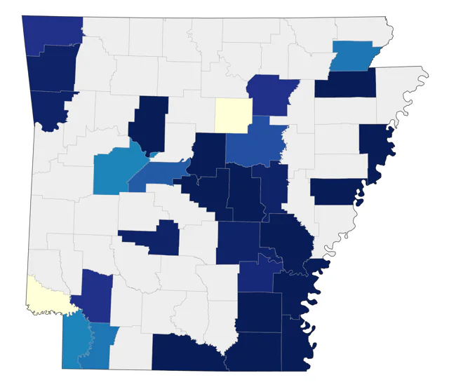 Neotropic Cormorant county map
