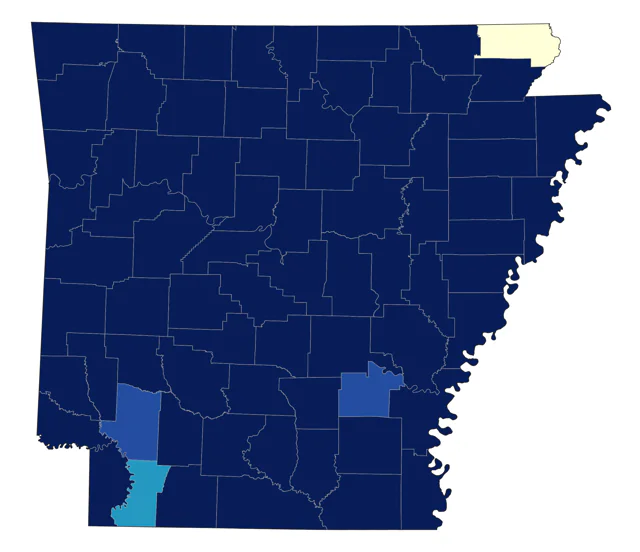 Northern Parula county map
