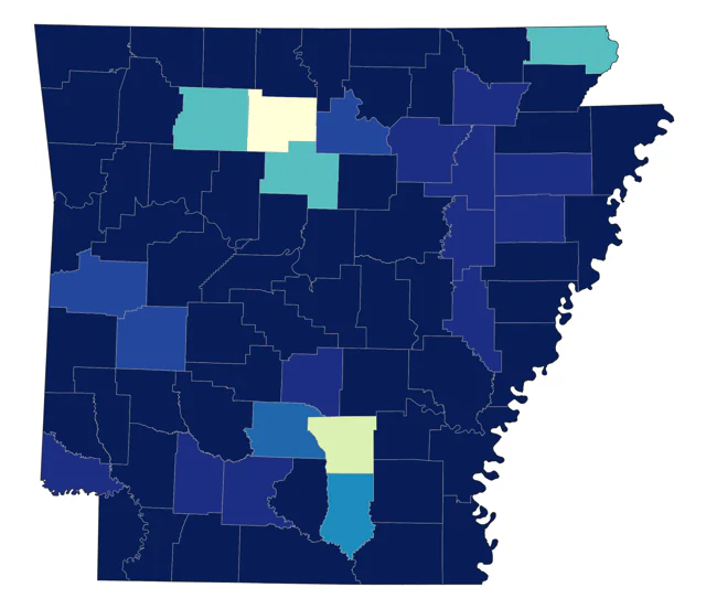 Pied-billed Grebe county map