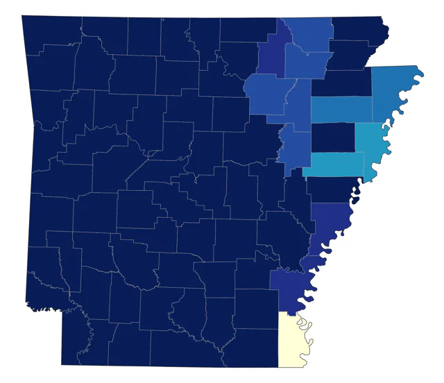 Pine Warbler county map