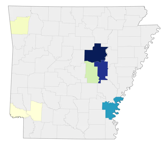 Red Knot county map