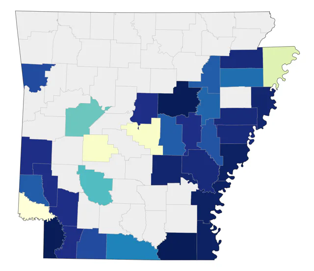 Roseate Spoonbill county map
