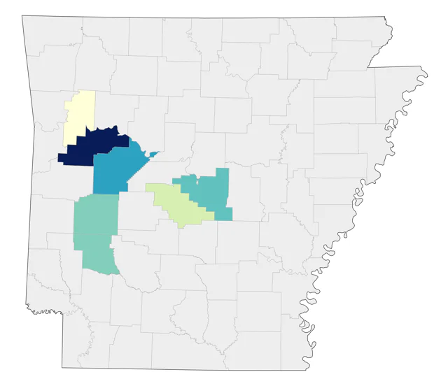Rufous-crowned Sparrow county map