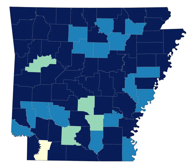 Tree Swallow county map