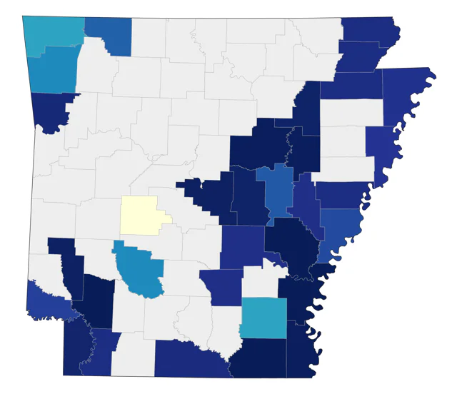 Tricolored Heron county map