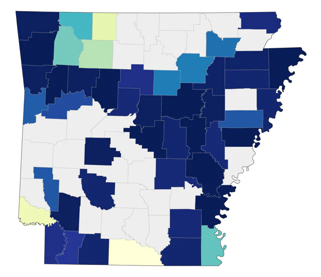 Virginia Rail county map