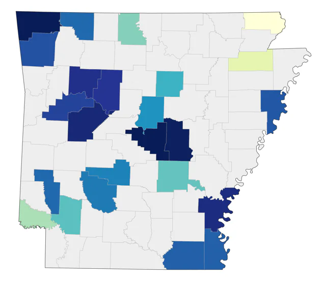 Western Grebe county map