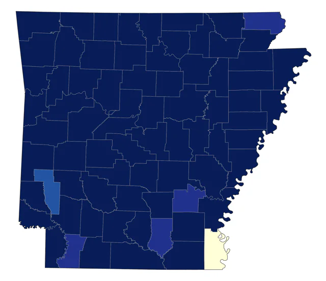White-breasted Nuthatch county map