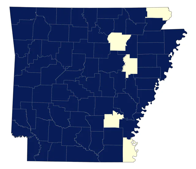 White-eyed Vireo county map