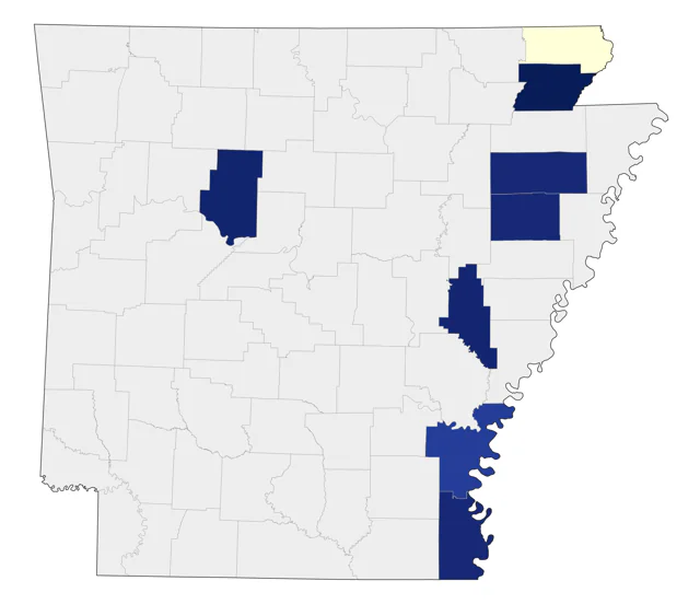 Whooping Crane county map