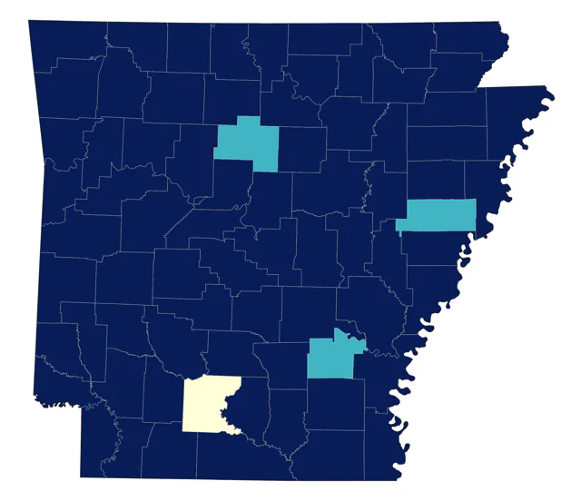 Yellow-billed Cuckoo county map