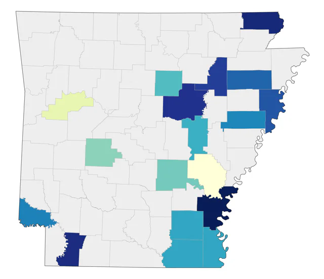 Yellow Rail county map