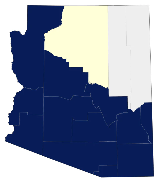 Abert's Towhee county map