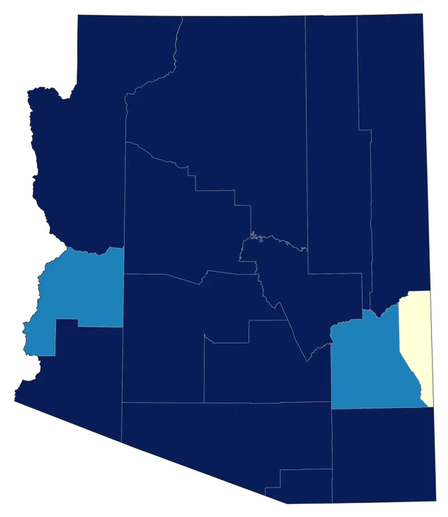 American Avocet county map