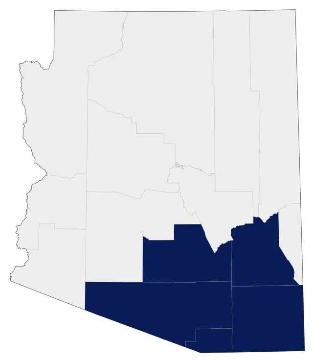 Arizona Woodpecker county map