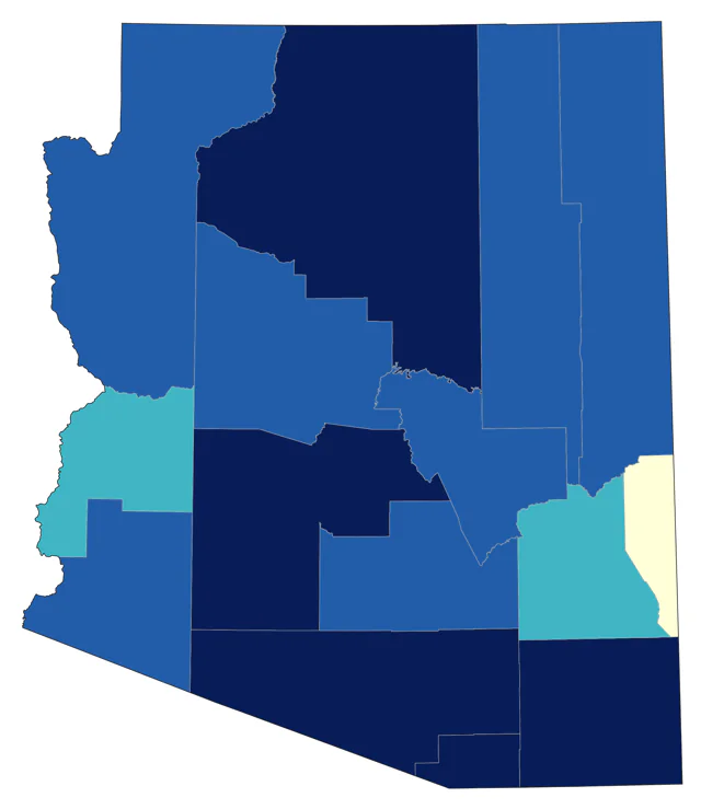 Baird's Sandpiper county map
