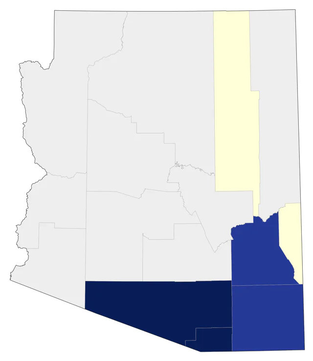 Baird's Sparrow county map