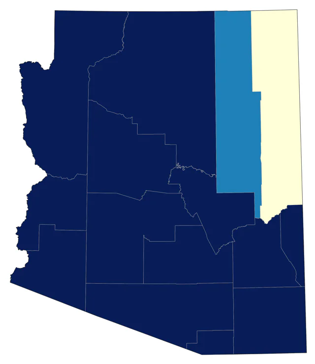 Bell's Vireo county map