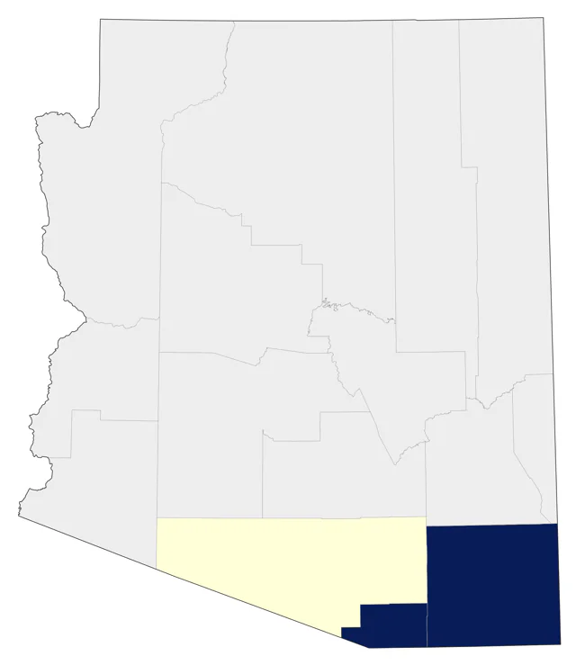 Berylline Hummingbird county map