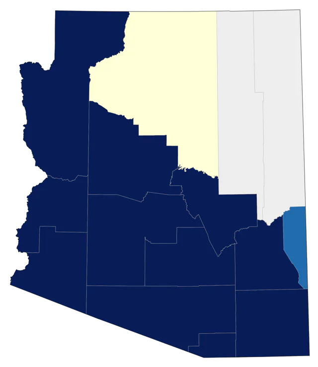 Black-tailed Gnatcatcher county map