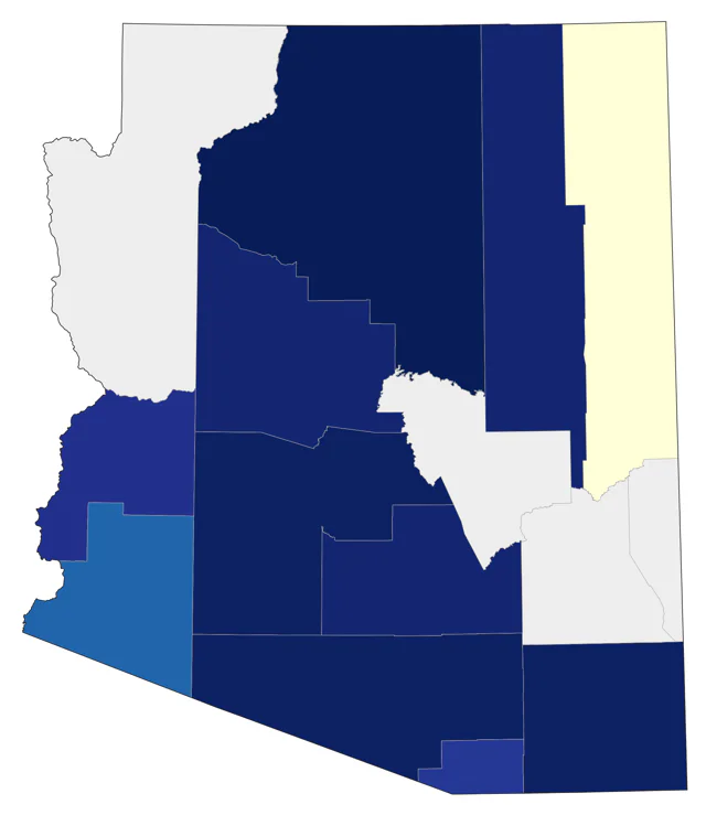Black-throated Blue Warbler county map