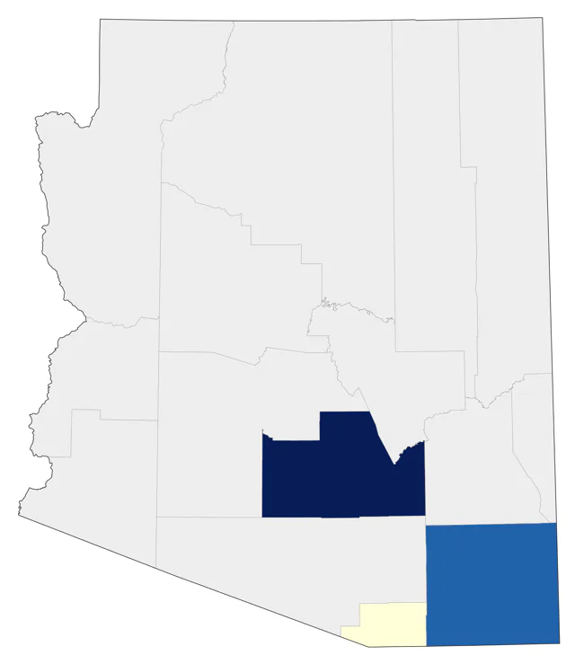 Blue Mockingbird county map