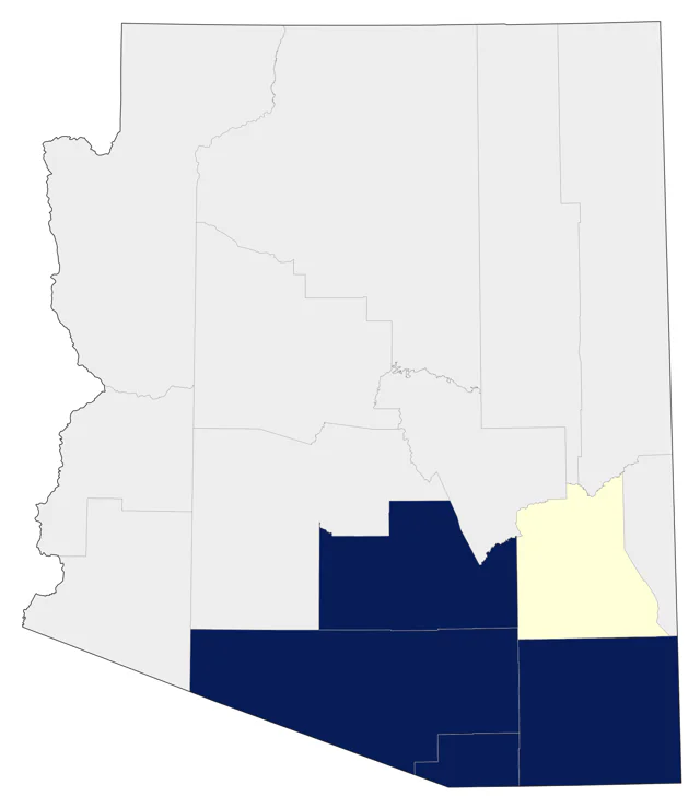 Botteri's Sparrow county map