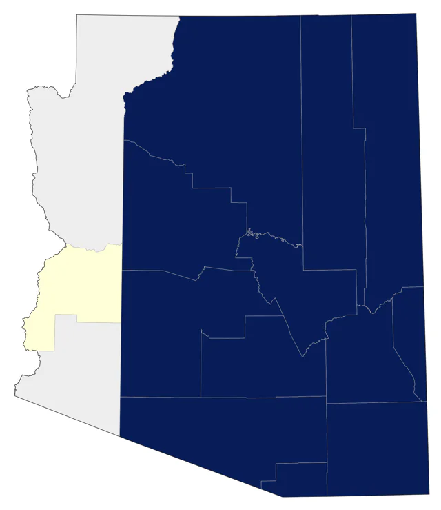 Bridled Titmouse county map