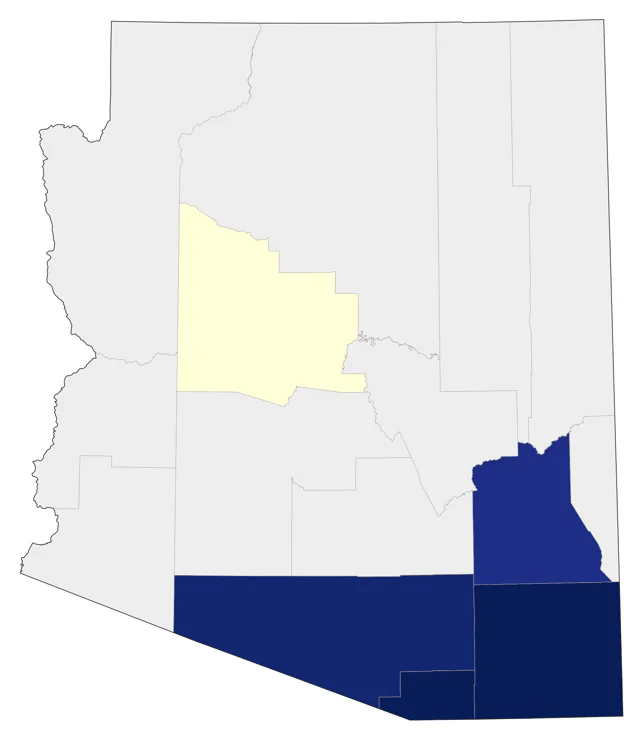 Buff-breasted Flycatcher county map
