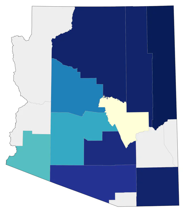 Common Grackle county map