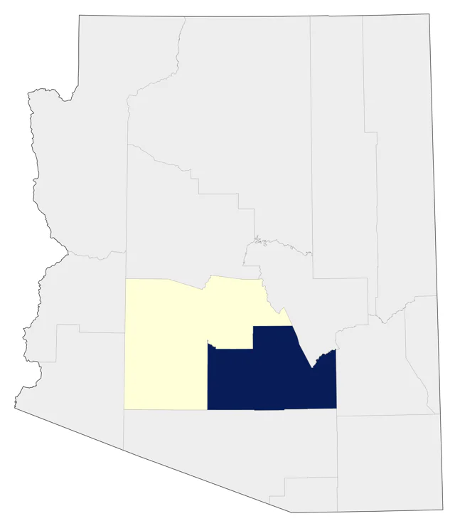 Curlew Sandpiper county map