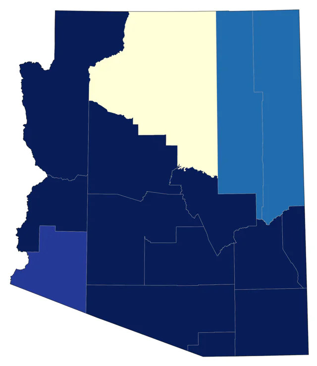 Curve-billed Thrasher county map