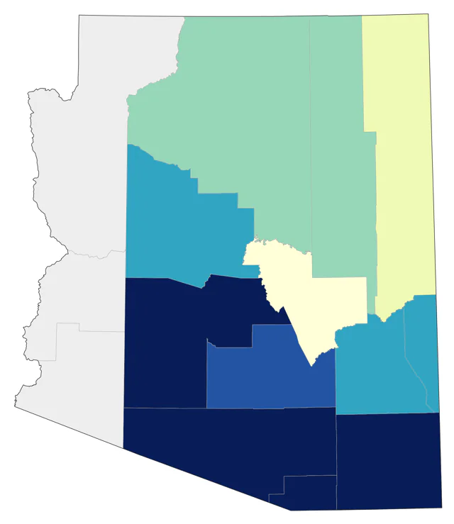 Eastern Bluebird county map