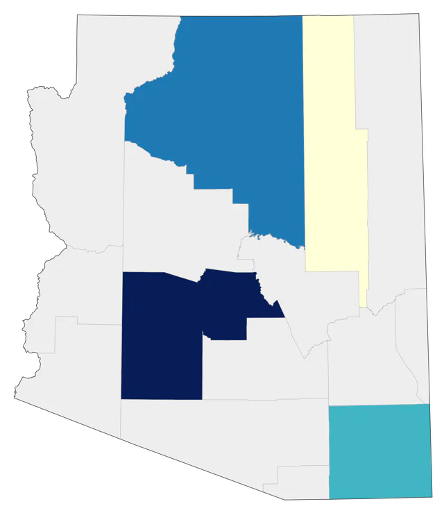 Great Crested Flycatcher county map