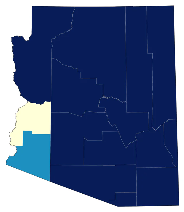 Hepatic Tanager county map