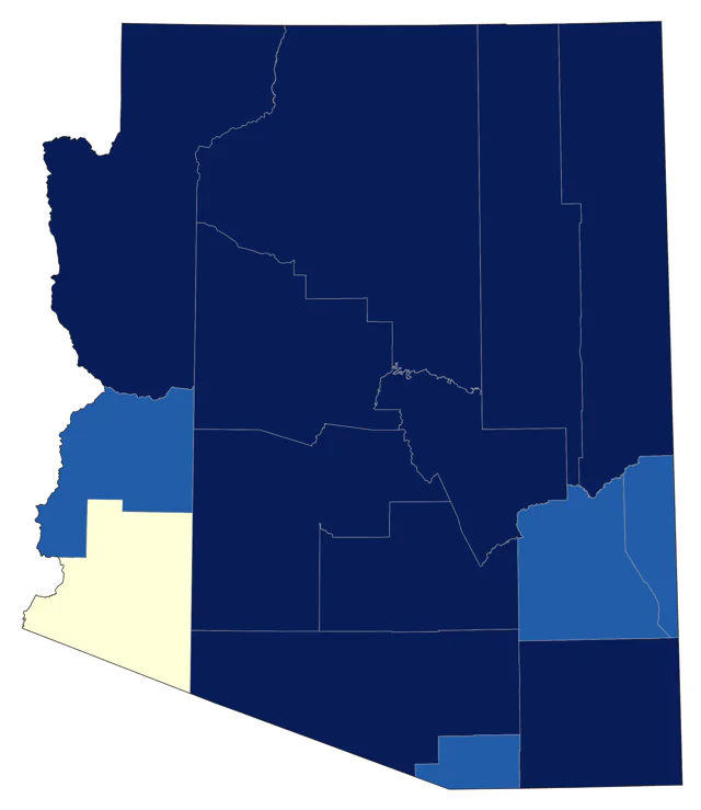 Lewis's Woodpecker county map