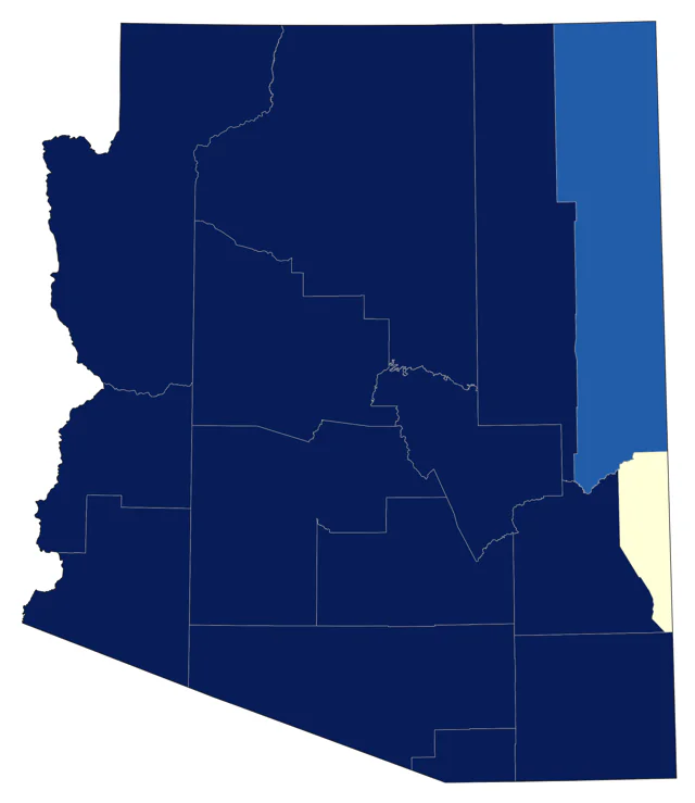 Long-billed Curlew county map