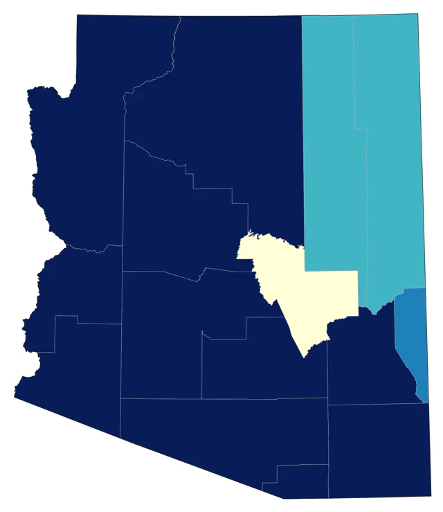 Northern Parula county map