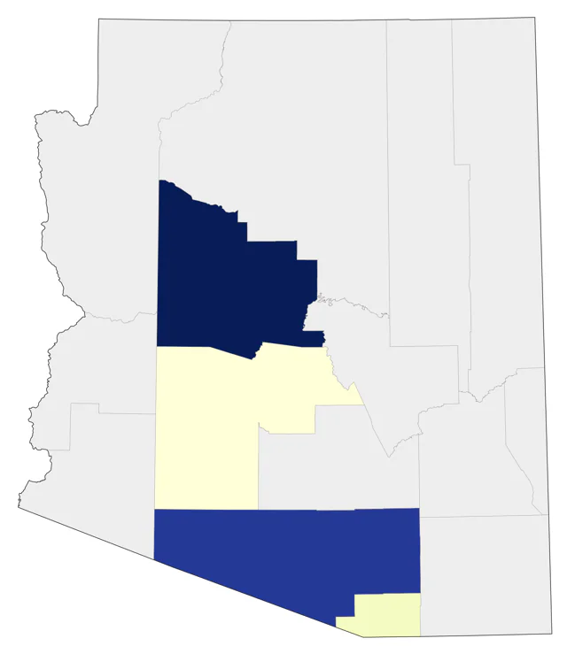 Northern Red Bishop county map