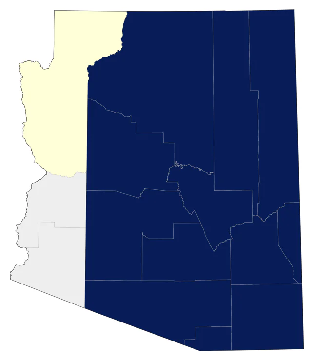 Red-faced Warbler county map