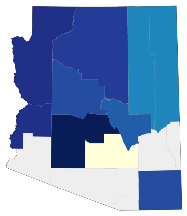 Red-necked Grebe county map