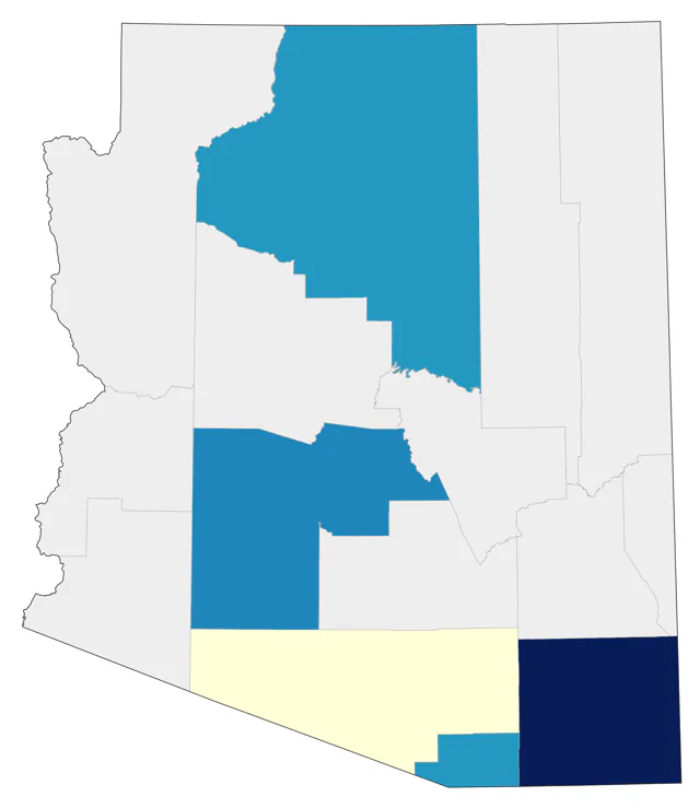Ruby-throated Hummingbird county map