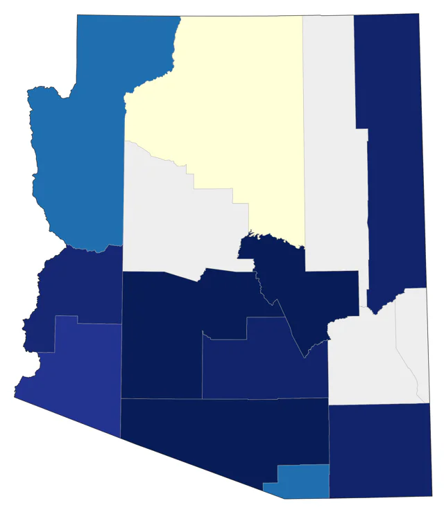 Tricolored Heron county map