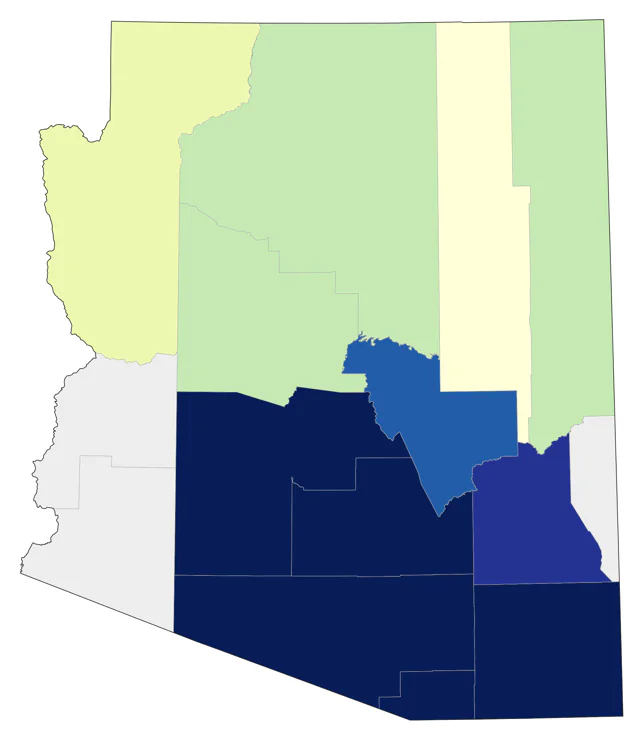 Varied Bunting county map