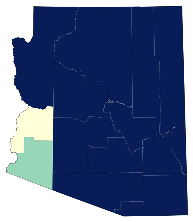 Virginia's Warbler county map