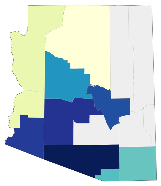Wood Stork county map