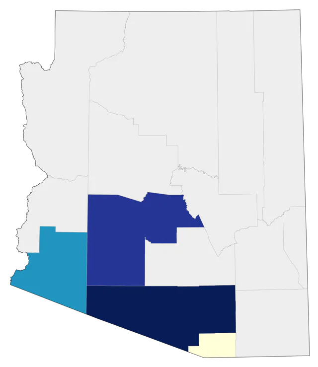 Yellow-bellied Flycatcher county map