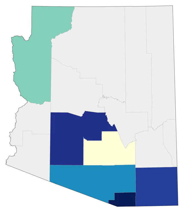 Yellow-green Vireo county map