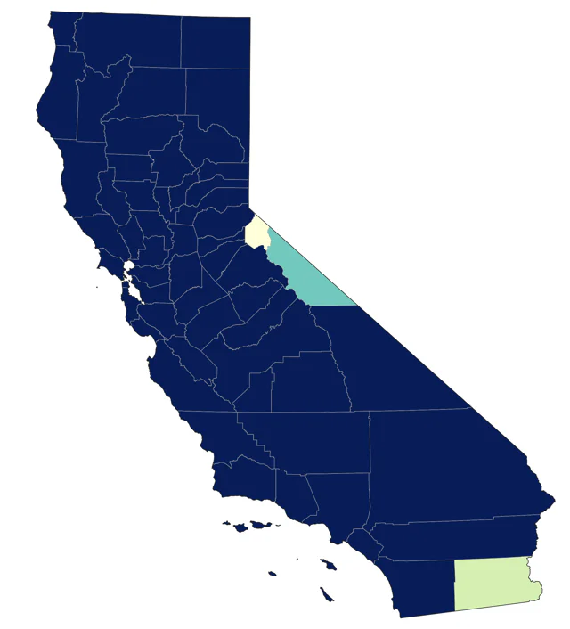 Acorn Woodpecker county map